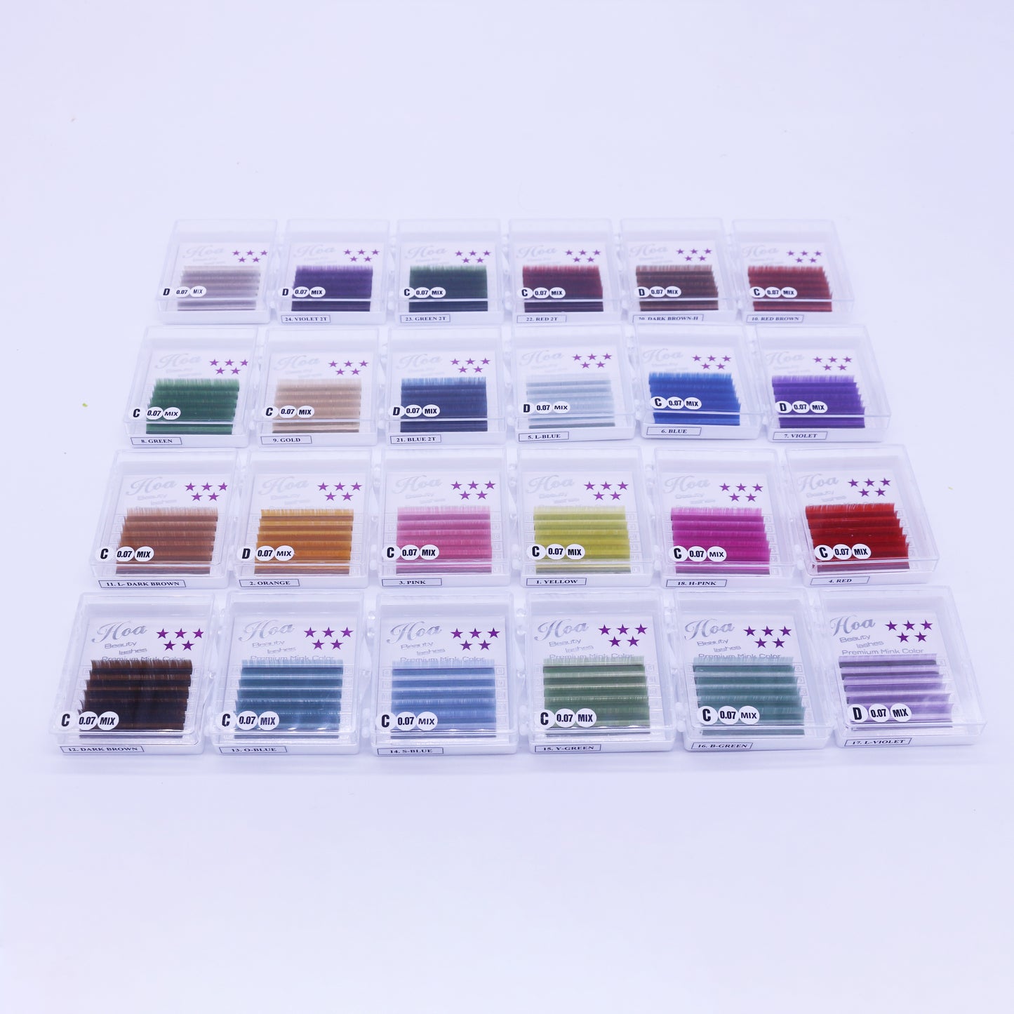Hoabeautylashes - Lash Color Mix 8-13 6 line 0.07mm