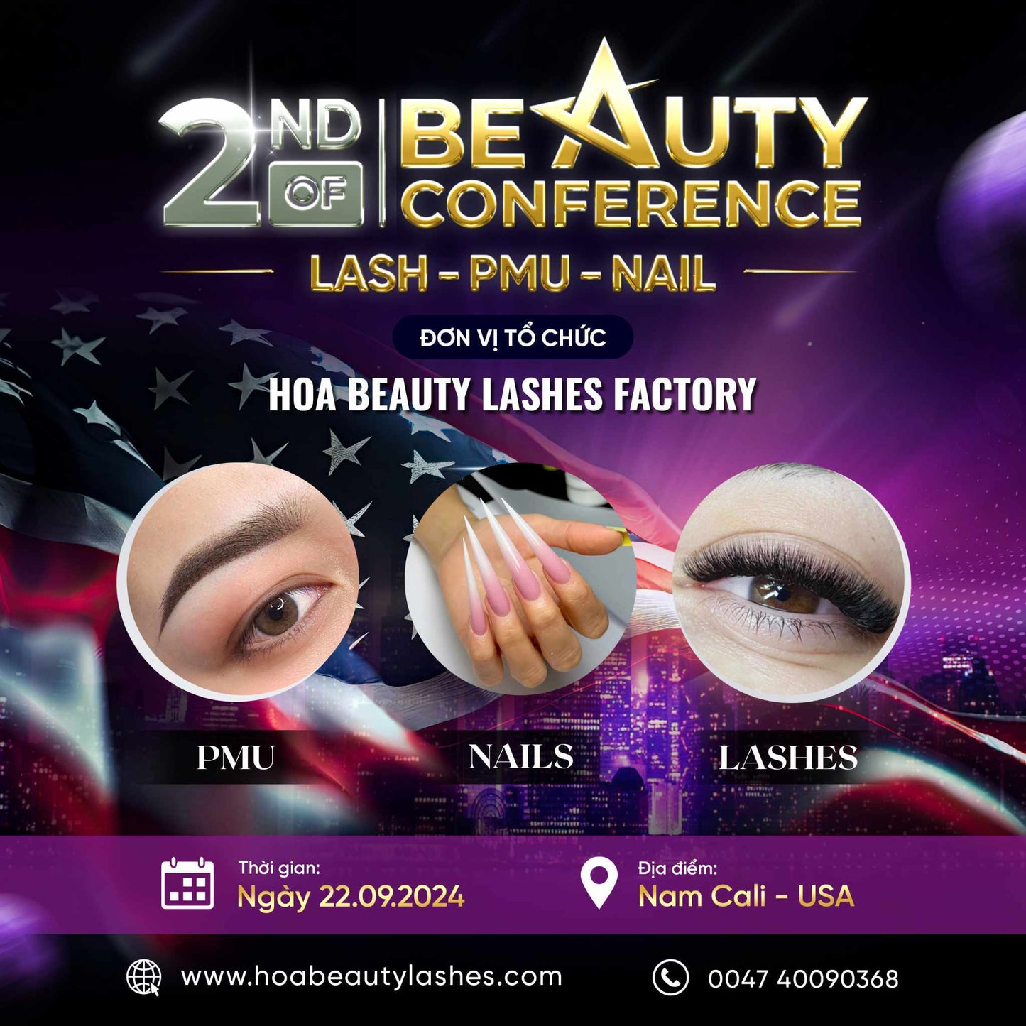 Vé hội thảo ngành Nails - Lashes - P.M.U - Skincare tại USA