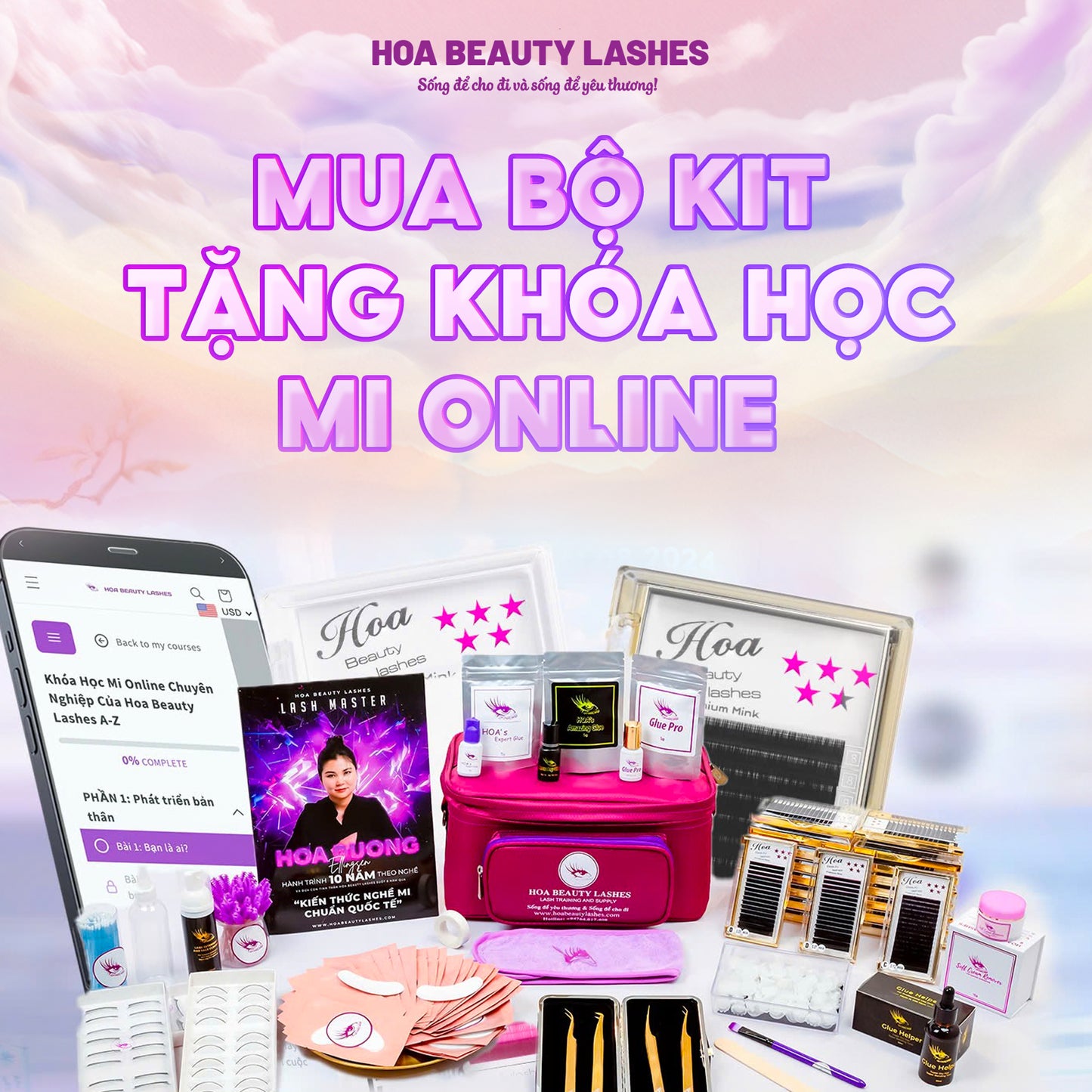 EYELASH EXTENSIONS KIT FOR ONLINE CLASS