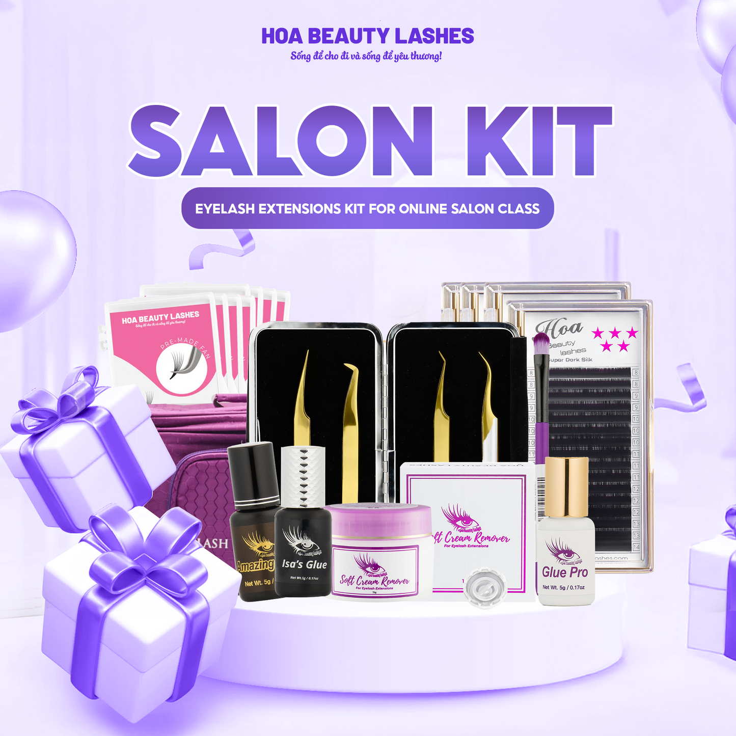 EYELASH EXTENSIONS KIT FOR ONLINE SALON CLASS