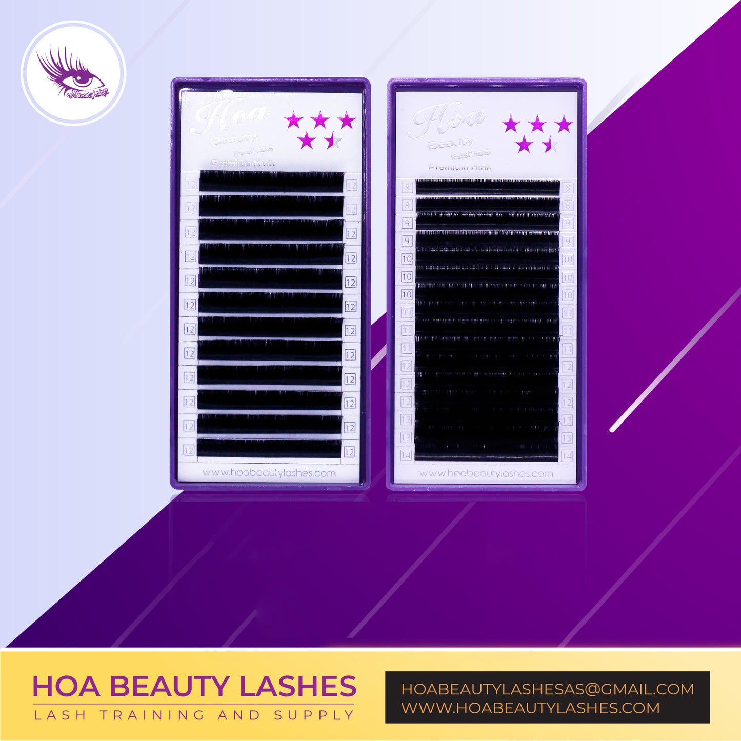 Hoabeautylashes - Purple Tray - Premium Mink Mix Size