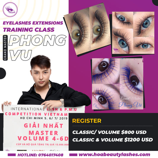 Eyelashes Extensions Training Class - Grand Master Phong Vu